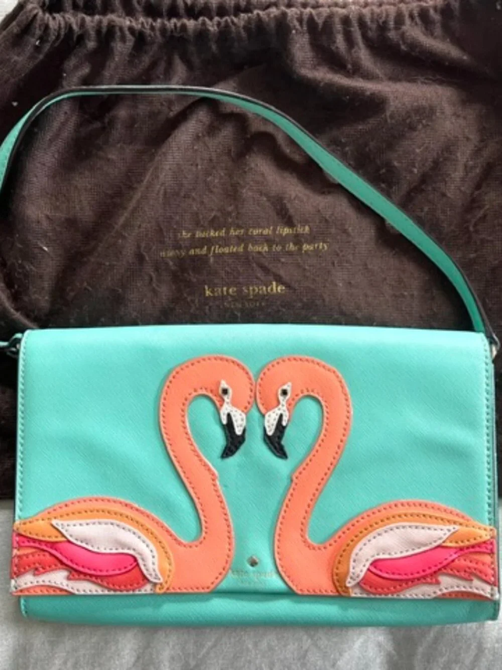 Kate Spade Turquoise Flamingo Crossbody